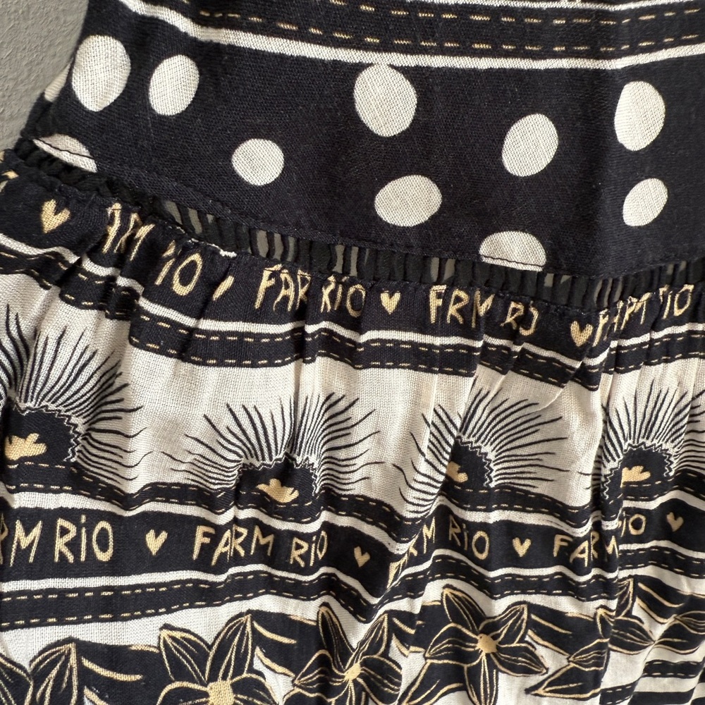 Farm Rio Spring floral dress with tassels